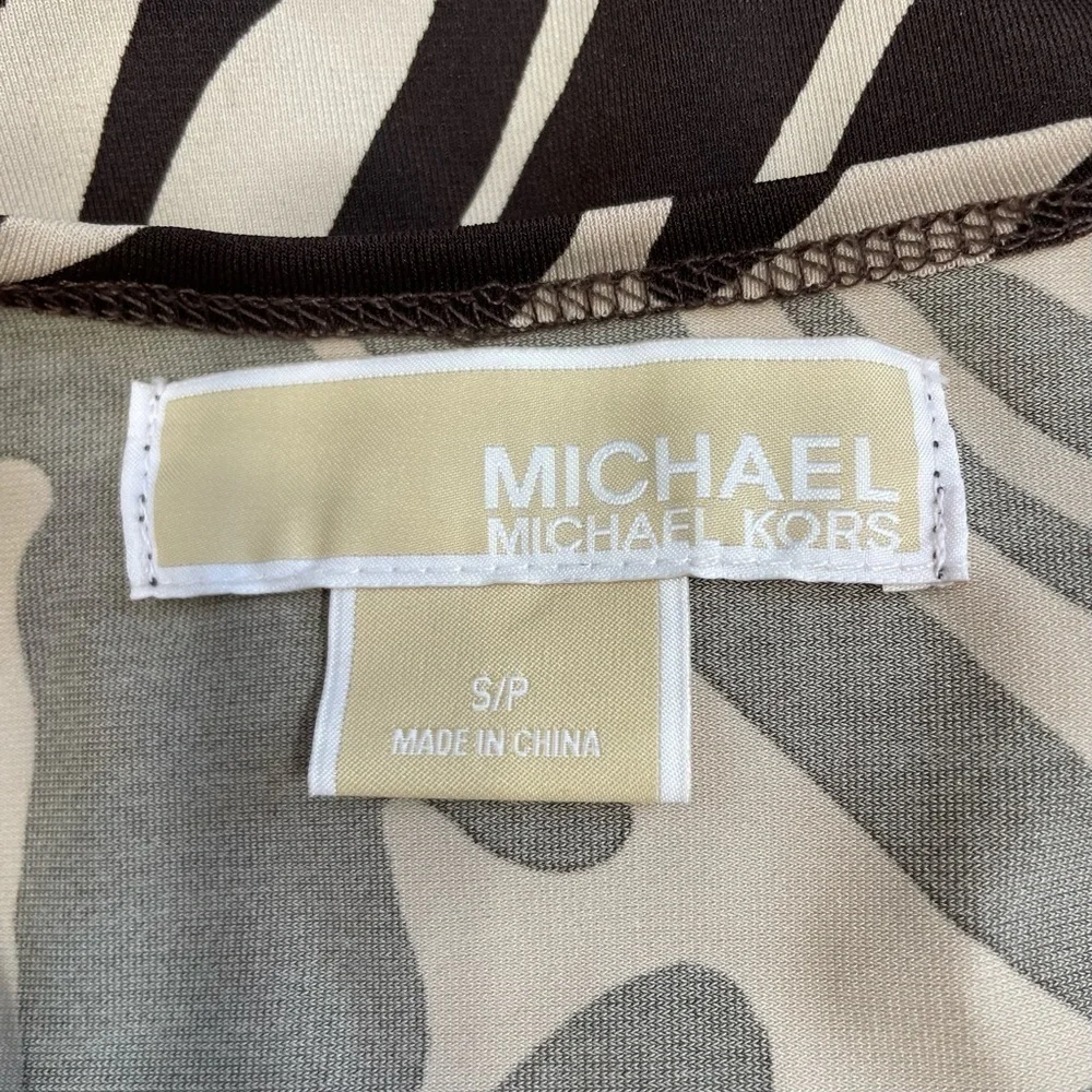 NWT Michael Kors Tan Brown Zebra Halter Top Size Small